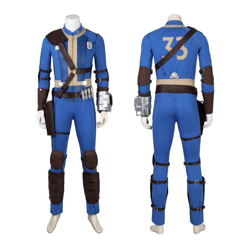 Fallout Cosplay Vault 33 Jumpsuit for Men TV Series Halloween Theme Party Costume Takerlama