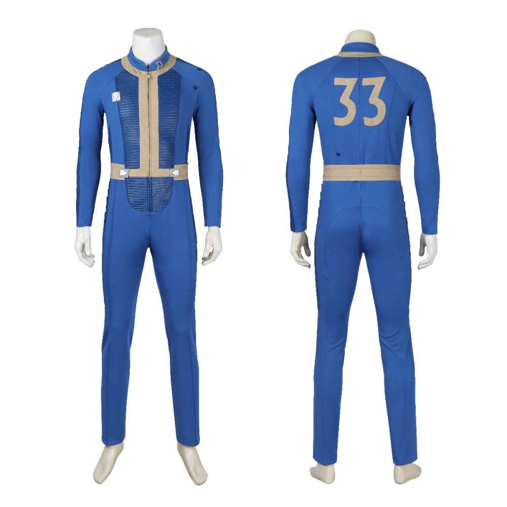 Fallout Cosplay Vault 33 Jumpsuit for Men TV Series Halloween Theme Party Costume Takerlama