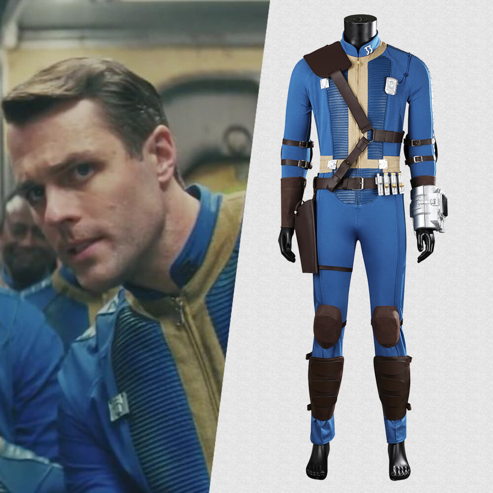 Fallout Cosplay Vault 33 Jumpsuit for Men TV Series Halloween Theme Party Costume Takerlama
