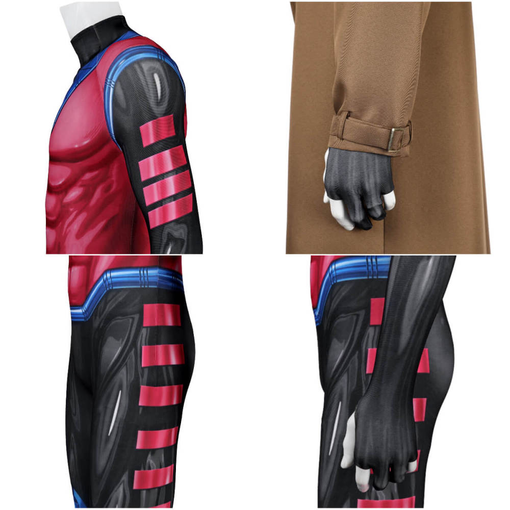 X-Men 97 Gambit Suit Remy Etienne Lebeau Halloween Cosplay Costume Takerlama