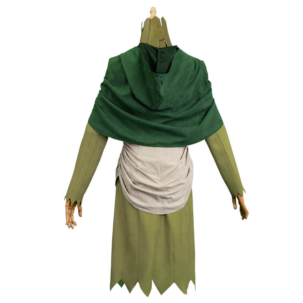 Delicious in Dungeon Mithrun Cosplay Costume Anime Green Party Outfit Cape Dress Vest Takerlama