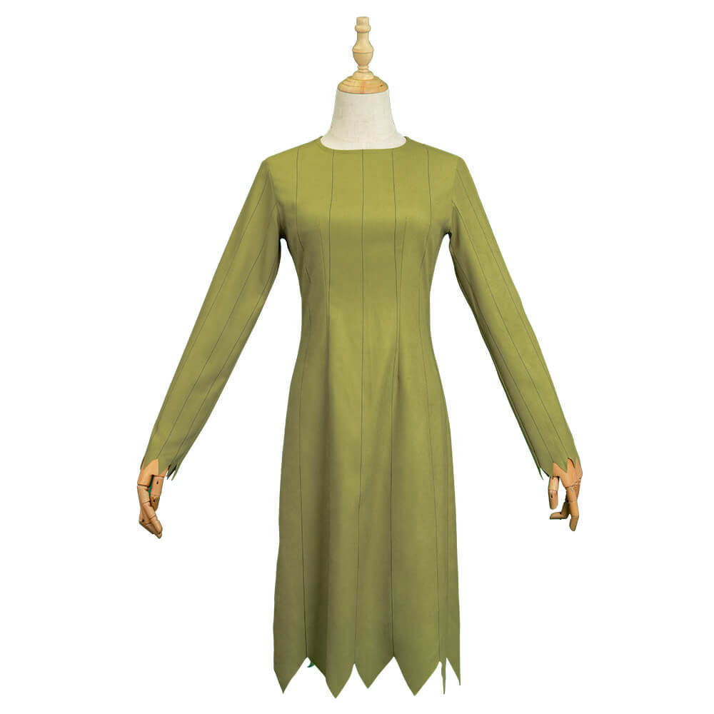 Delicious in Dungeon Mithrun Cosplay Costume Anime Green Party Outfit Cape Dress Vest Takerlama