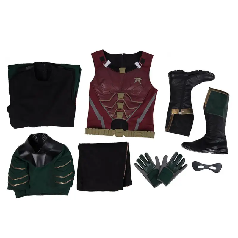 Titans Robin Cosplay Costume Dick Grayson Suit Top Level Takerlama