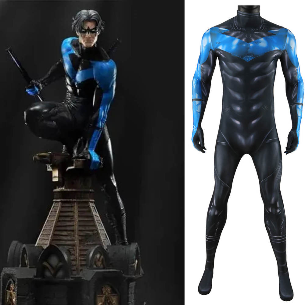 Nightwing Cosplay Costume Batman Hush Superhero Halloween Jumpsuit Blue Takerlama