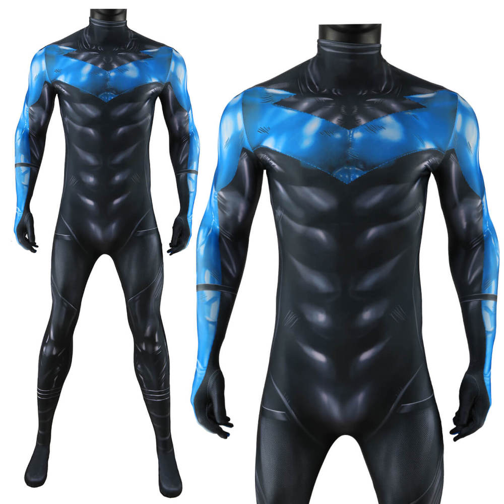 Nightwing Cosplay Costume Batman Hush Superhero Halloween Jumpsuit Blue Takerlama