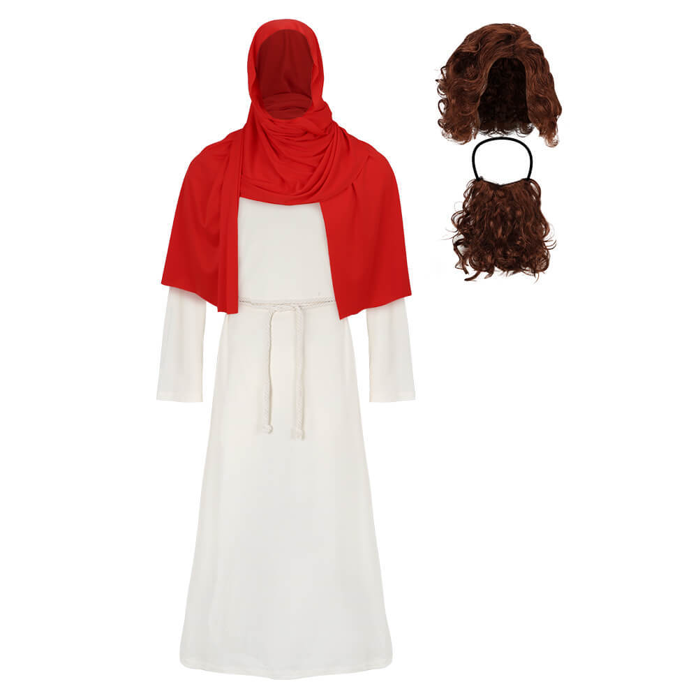 Adult Biblical Religious Jesus Saint Robe Fancy Dress Shepherd Costume Red Men Takerlama