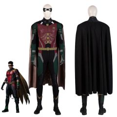 Robin Cosplay Costume Dick Grayson Suit Top Level Takerlama