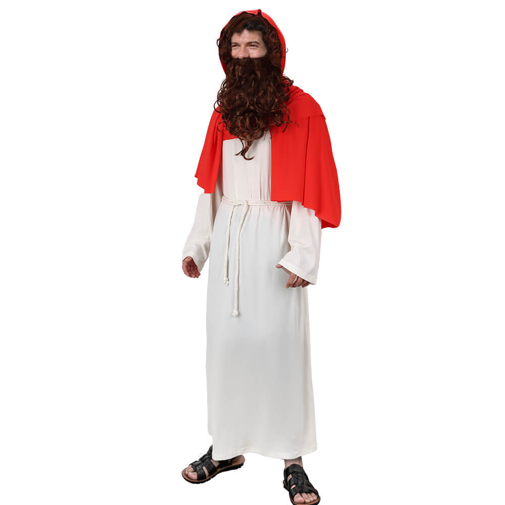 Adult Biblical Religious Jesus Saint Robe Fancy Dress Shepherd Costume Red Men Takerlama