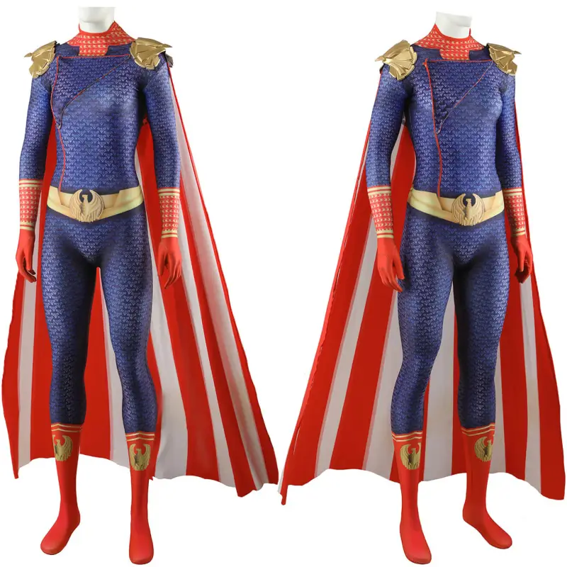Female Homelander Cosplay Costume The Boys Season 4 Women Halloween Jumpsuit Cloak Takerlama