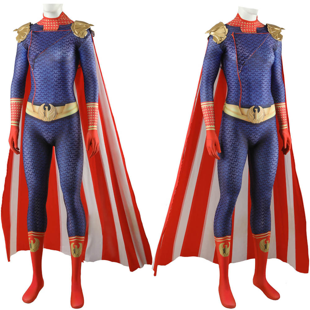 Female Homelander Cosplay Costume The Boys Season 4 Women Halloween Jumpsuit Cloak Takerlama