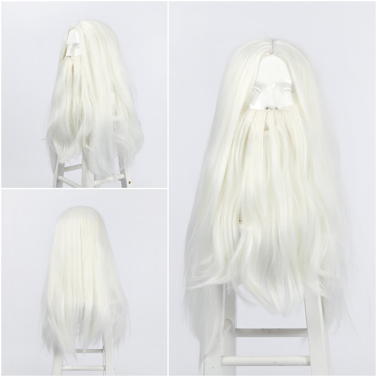 grey wig fancy dress Drop Dead Gorgeous Long Silver Black Wig Fancy Dress Party – XS-Stock.co.uk main image 0