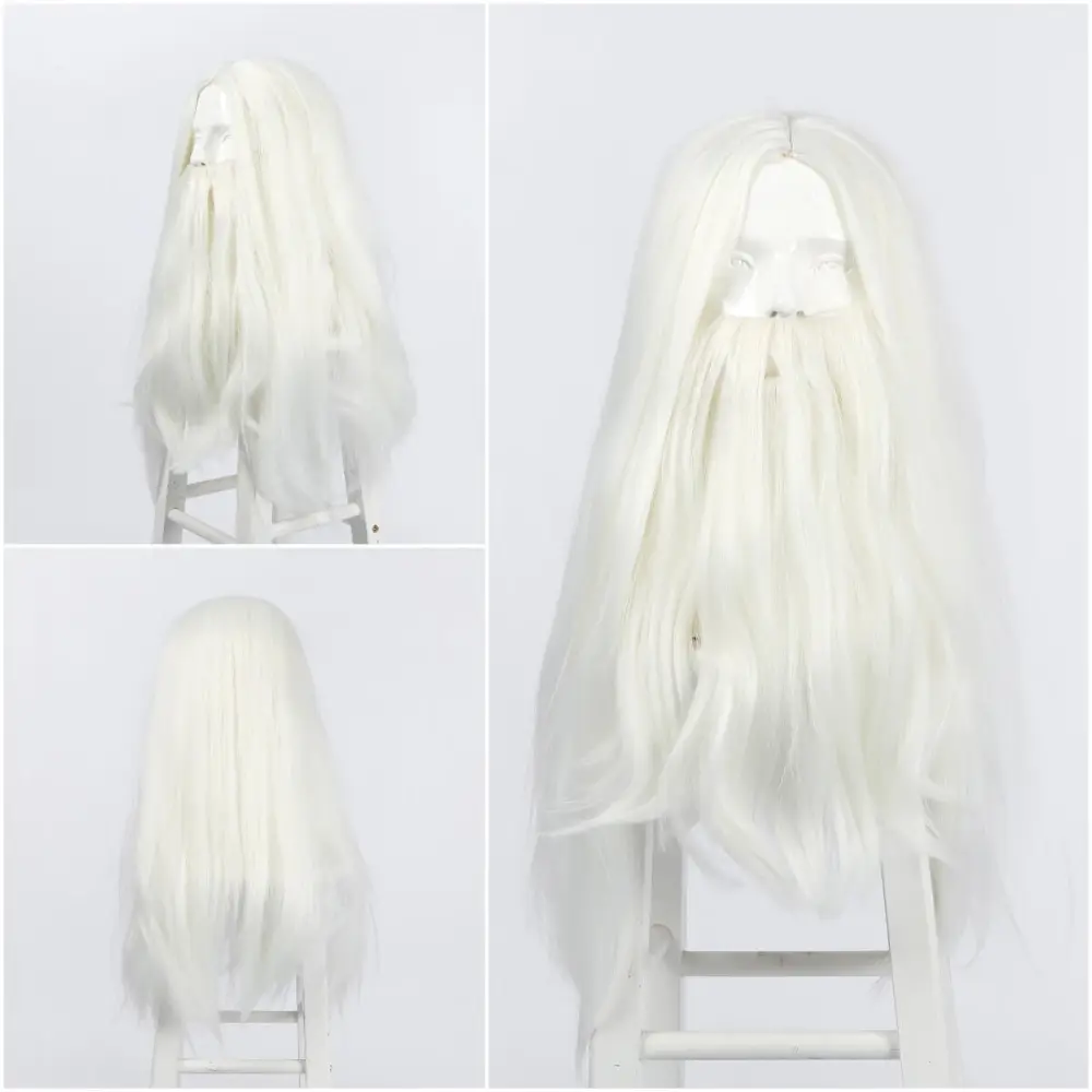 Gandalf The Grey White Wizard Cosplay Wig Costume Hair Men Takerlama,One Size