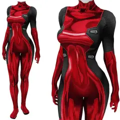 Lady Deadpool Halloween Cosplay Costume Female Deadpool 3 Marvel Superheroe Red Jumpsuit Kids Adult Takerlama