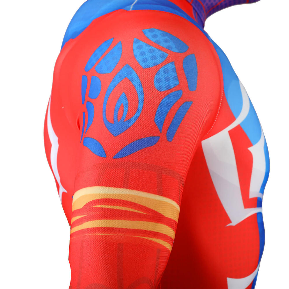 Indian Spider-Man Pavitr Prabhakar Cosplay Costume Halloween Superhero 3D Printed Jumpsuit With Mask Takerlama