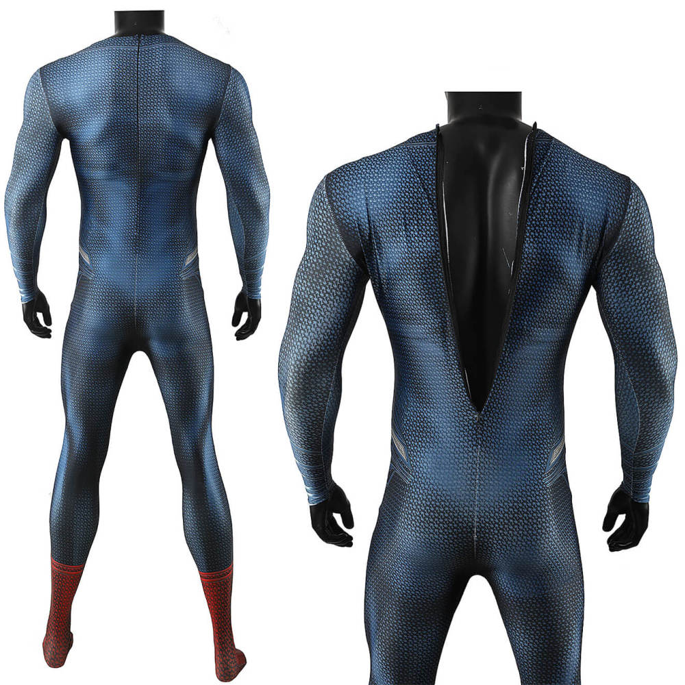 Justice League Superman Cosplay Costume Halloween Superhero Blue Suit With Cloak for Men Kids Takerlama