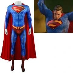 Suicide Squad Kill the Justice League Superman Cosplay Costume Jumpsuit With Cloak for Men Kids Takerlama