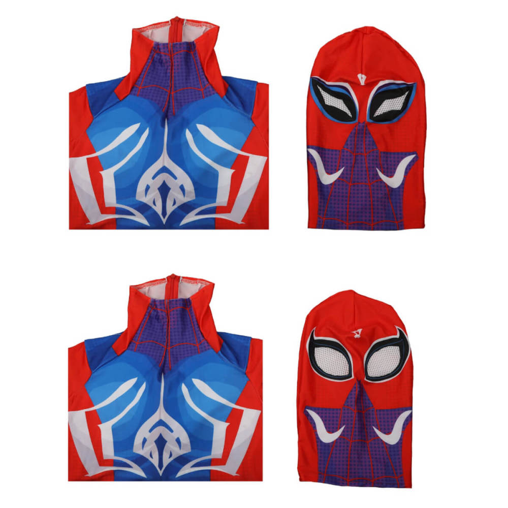 Indian Spider-Man Pavitr Prabhakar Cosplay Costume Halloween Superhero 3D Printed Jumpsuit With Mask Takerlama