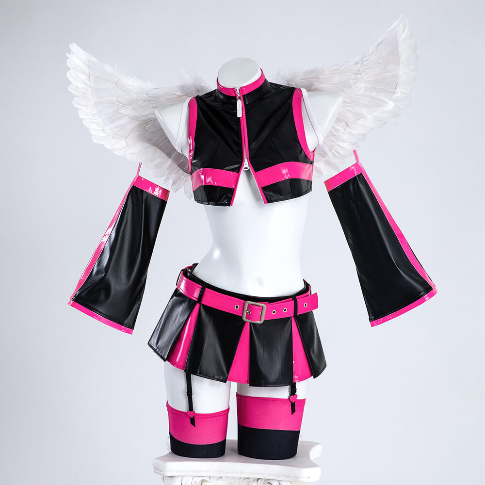 2.5 Dimensional Seduction Miriella Mikari Tachibana Cosplay Costume Women Black Pink Dress Takerlama