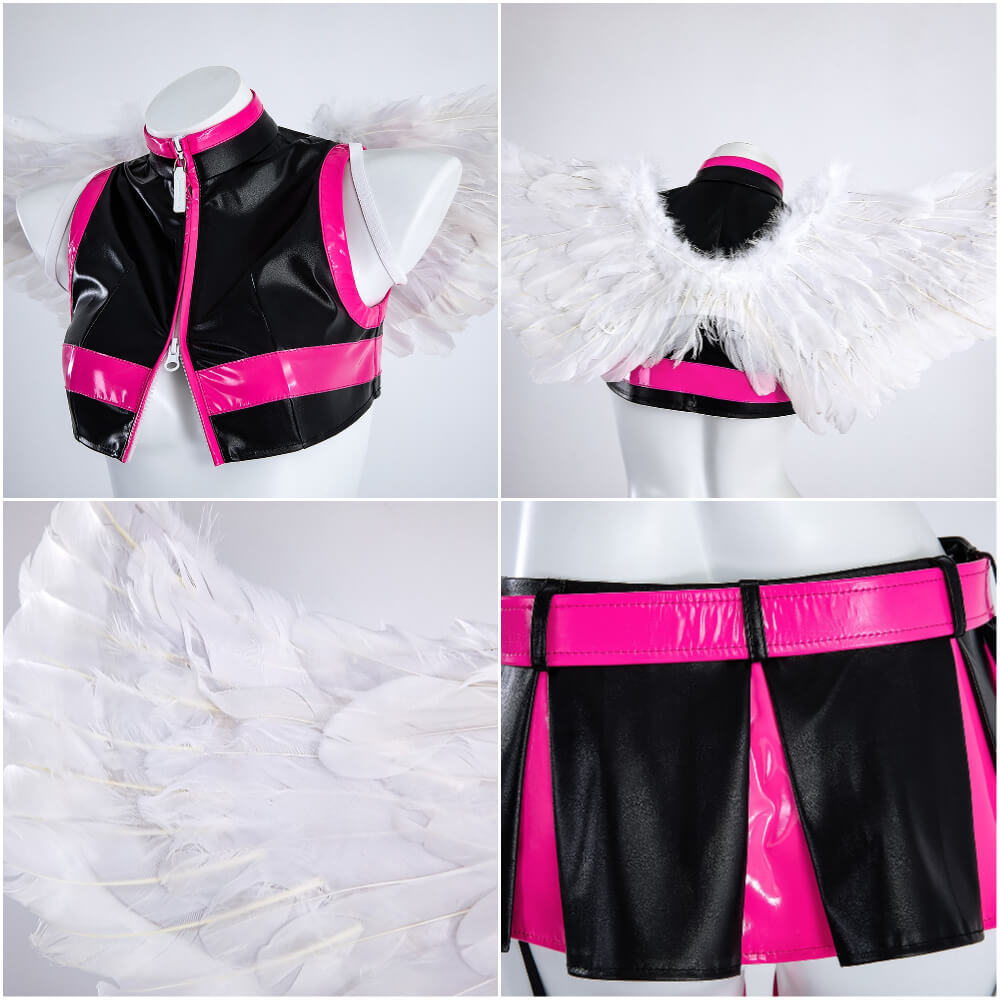 2.5 Dimensional Seduction Miriella Mikari Tachibana Cosplay Costume Women Black Pink Dress Takerlama