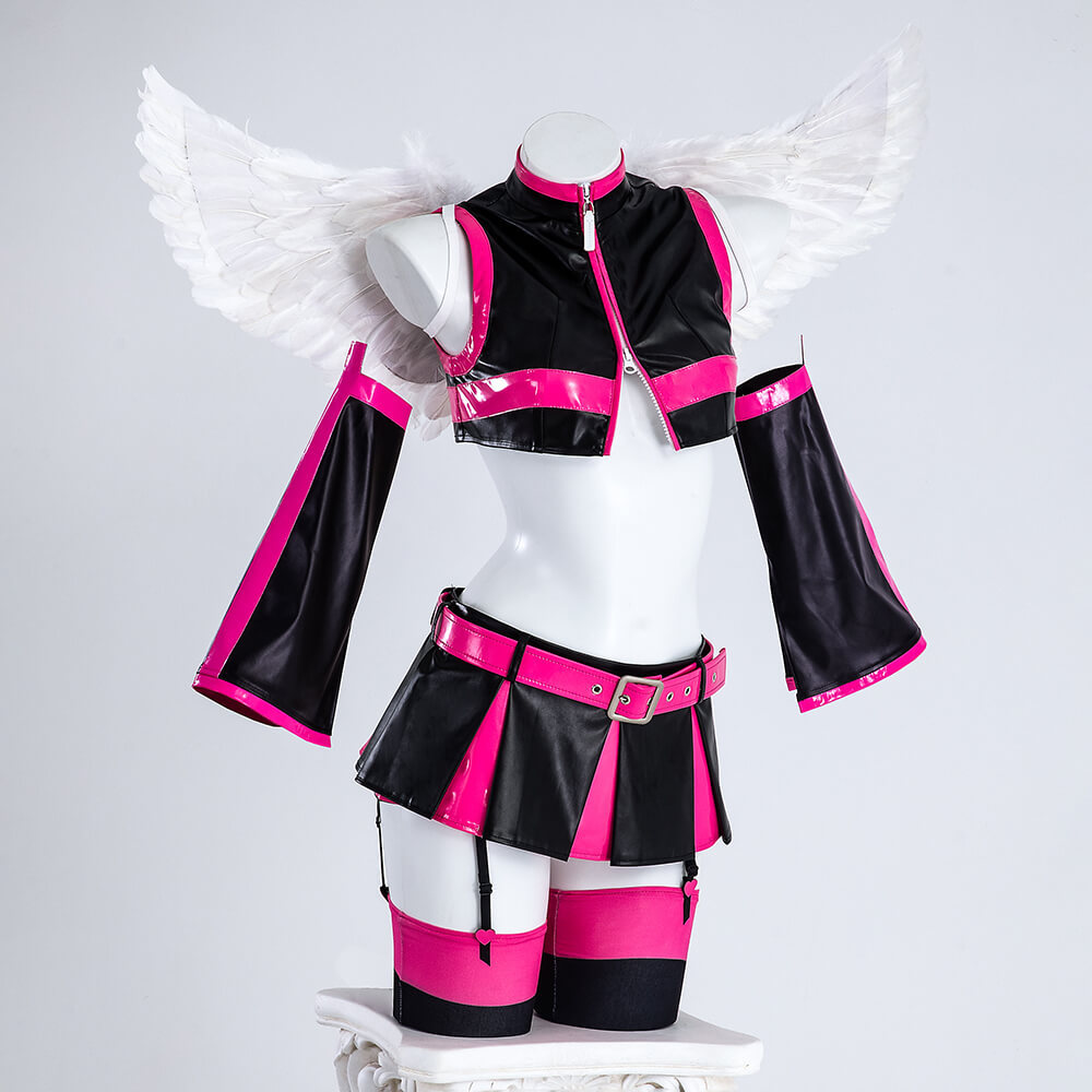 2.5 Dimensional Seduction Miriella Mikari Tachibana Cosplay Costume Women Black Pink Dress Takerlama