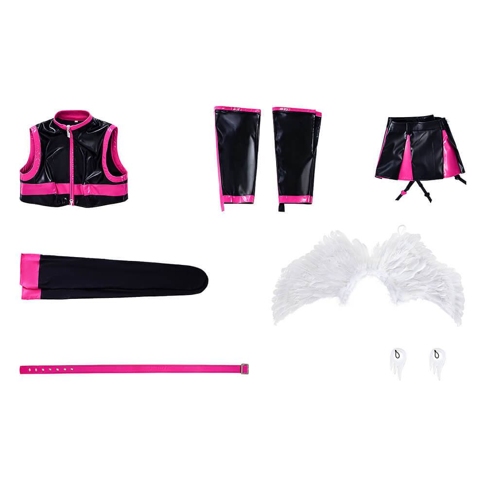 2.5 Dimensional Seduction Miriella Mikari Tachibana Cosplay Costume Women Black Pink Dress Takerlama
