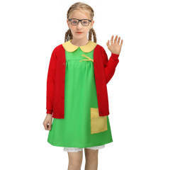Kids La Chilindrina Cosplay Costume Dress El Chavo Del Ocho-Takerlama