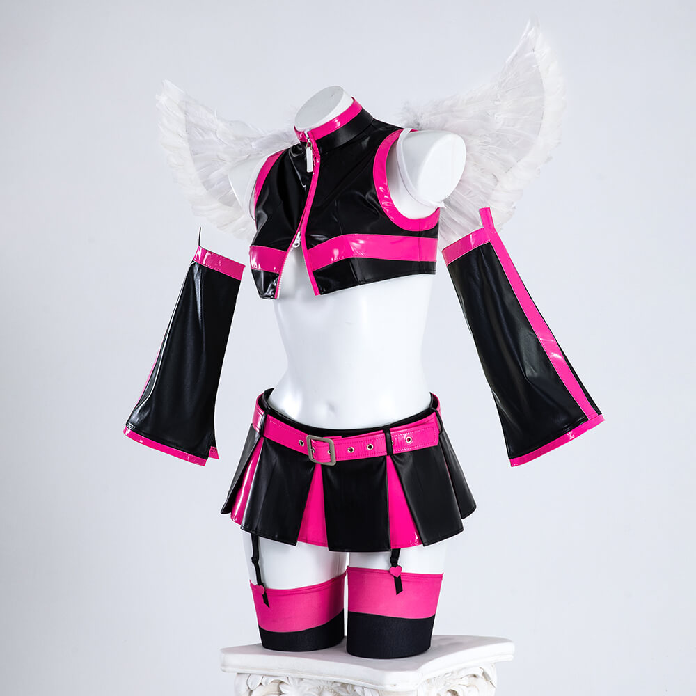 2.5 Dimensional Seduction Miriella Mikari Tachibana Cosplay Costume Women Black Pink Dress Takerlama