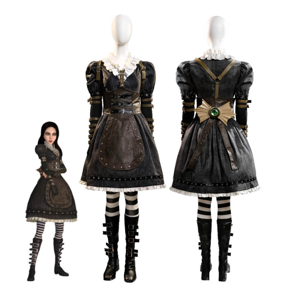 Alice Madness Returns Steamdress Alice Liddell Cosplay Costume Halloween Fancy Dress Takerlama