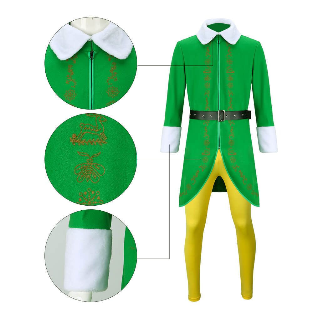 Christmas Buddy Couple Elf Cosplay Costume Elf Jovie‘s Pink Fancy Dress Buddy the Elf Green Outfit Takerlama