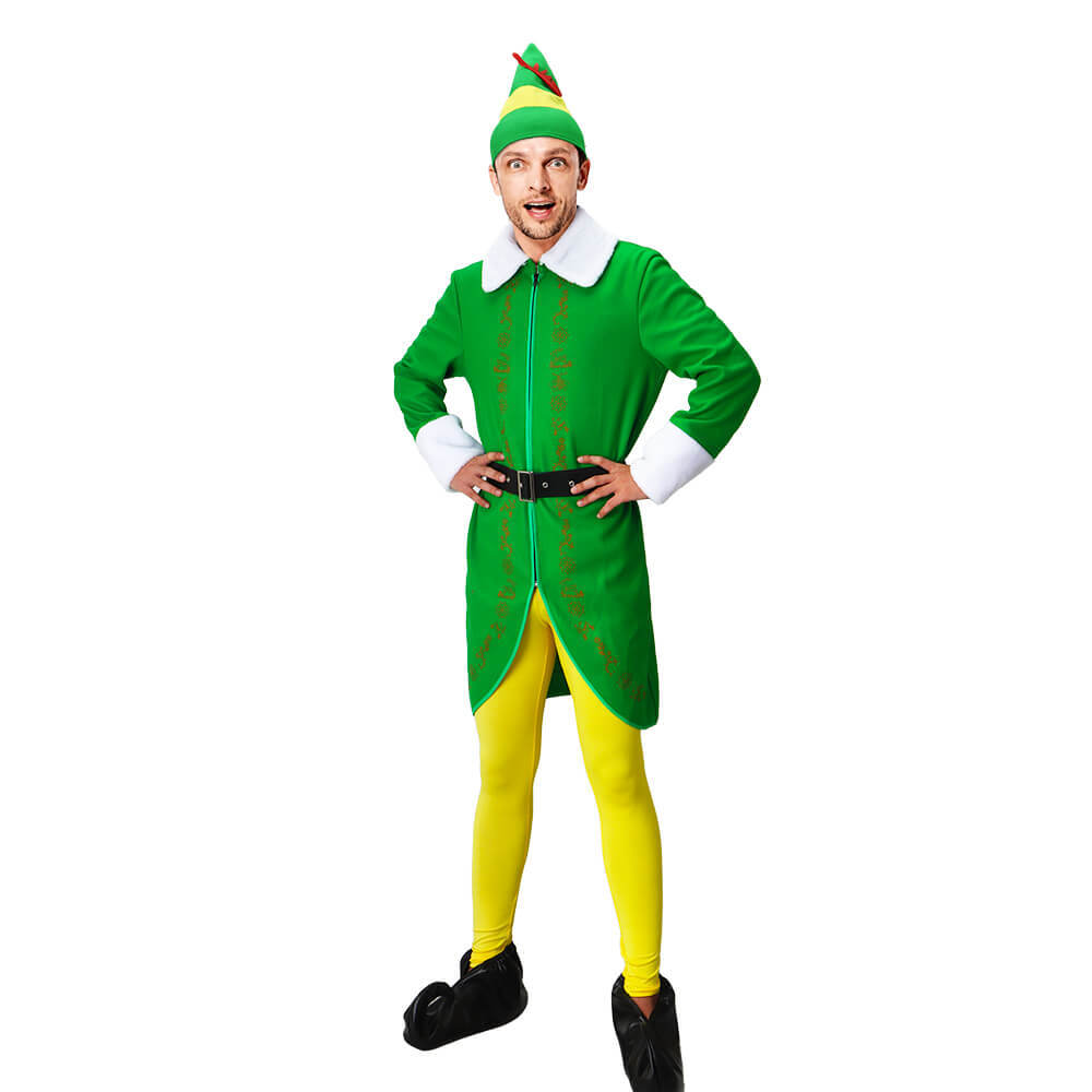 Christmas Buddy Couple Elf Cosplay Costume Elf Jovie‘s Pink Fancy Dress Buddy the Elf Green Outfit Takerlama