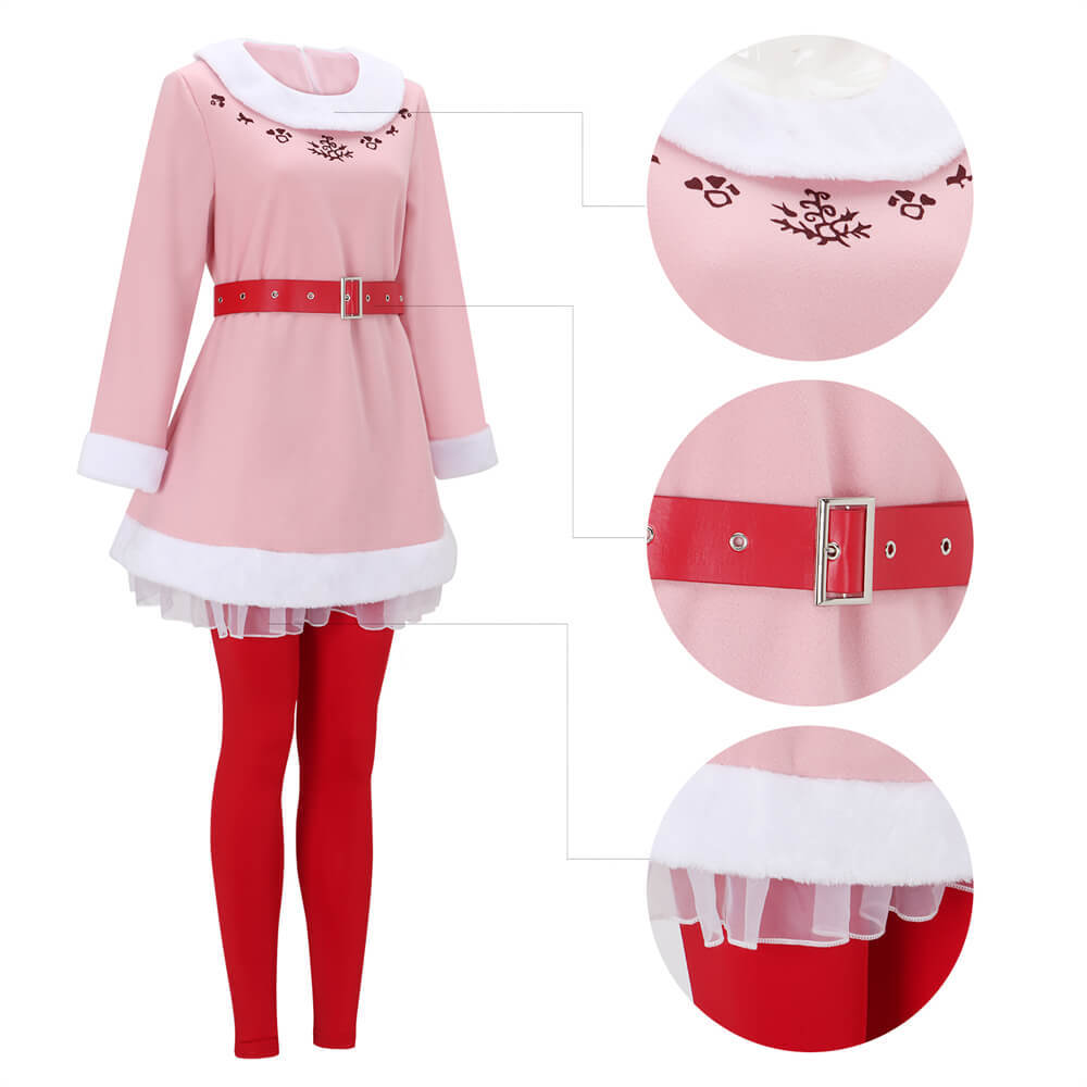 Christmas Buddy Couple Elf Cosplay Costume Elf Jovie‘s Pink Fancy Dress Buddy the Elf Green Outfit Takerlama