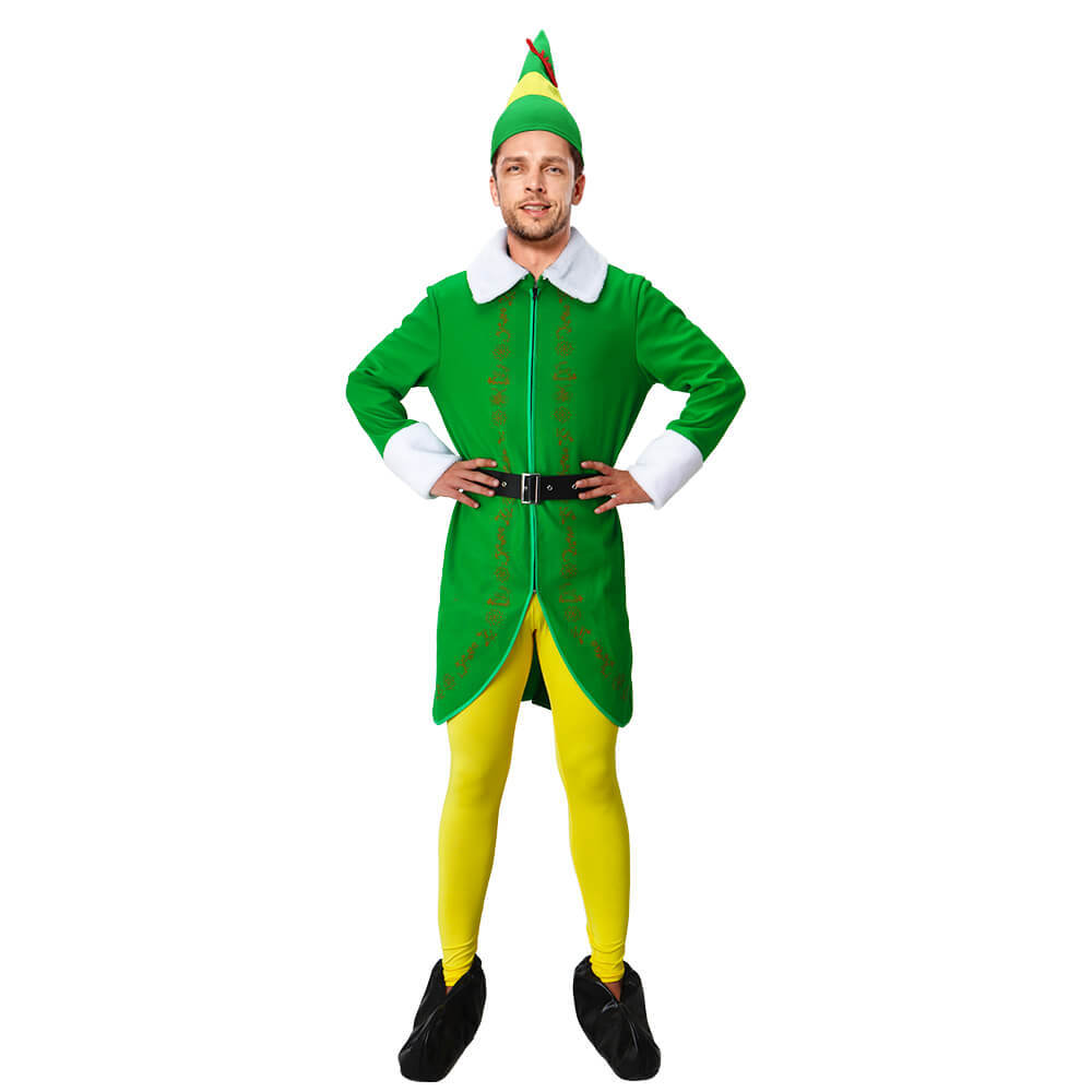 Christmas Buddy Couple Elf Cosplay Costume Elf Jovie‘s Pink Fancy Dress Buddy the Elf Green Outfit Takerlama