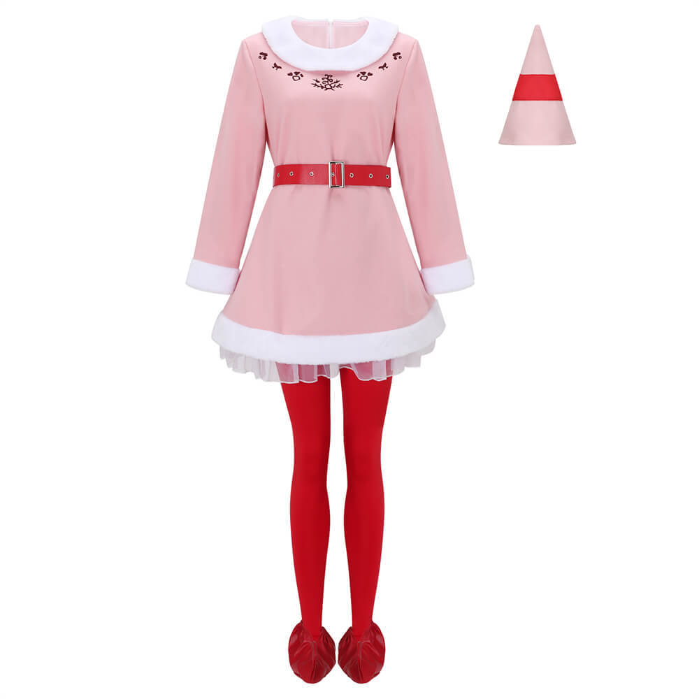 Christmas Buddy Couple Elf Cosplay Costume Elf Jovie‘s Pink Fancy Dress Buddy the Elf Green Outfit Takerlama