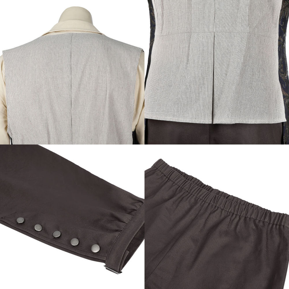 Captain Jack Sparrow Pirates of the Caribbean Halloween Cosplay Costume with Hat Wig Top Level Takerlama