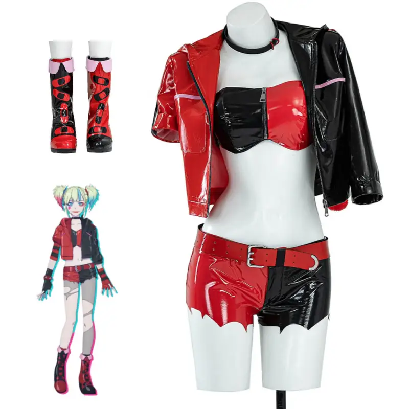 Suicide Squad Isekai Harley Quinn Halloween Cosplay Costume Party Carnival  2024 TV Women Red Suit Takerlama