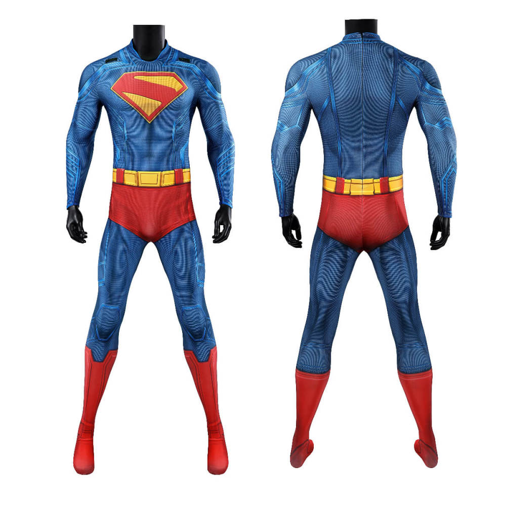 Superman Legacy Clark Kent Hallowen Cosplay Costume Superhero Jumpsuit With Cloak Takerlama