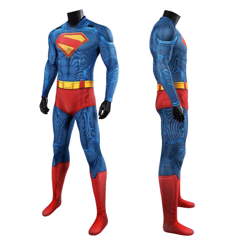 Superman Legacy Clark Kent Hallowen Cosplay Costume Superhero Jumpsuit With Cloak Takerlama