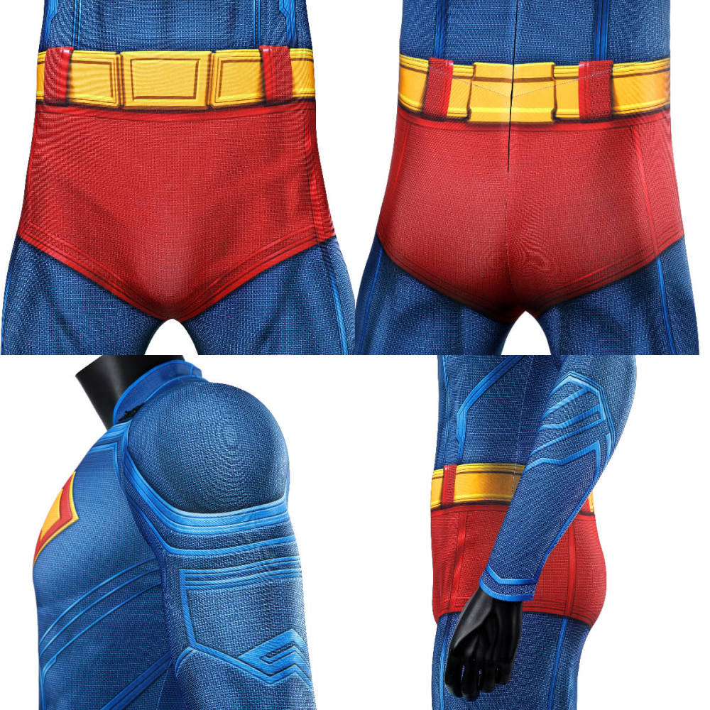 Superman Legacy Clark Kent Hallowen Cosplay Costume Superhero Jumpsuit With Cloak Takerlama