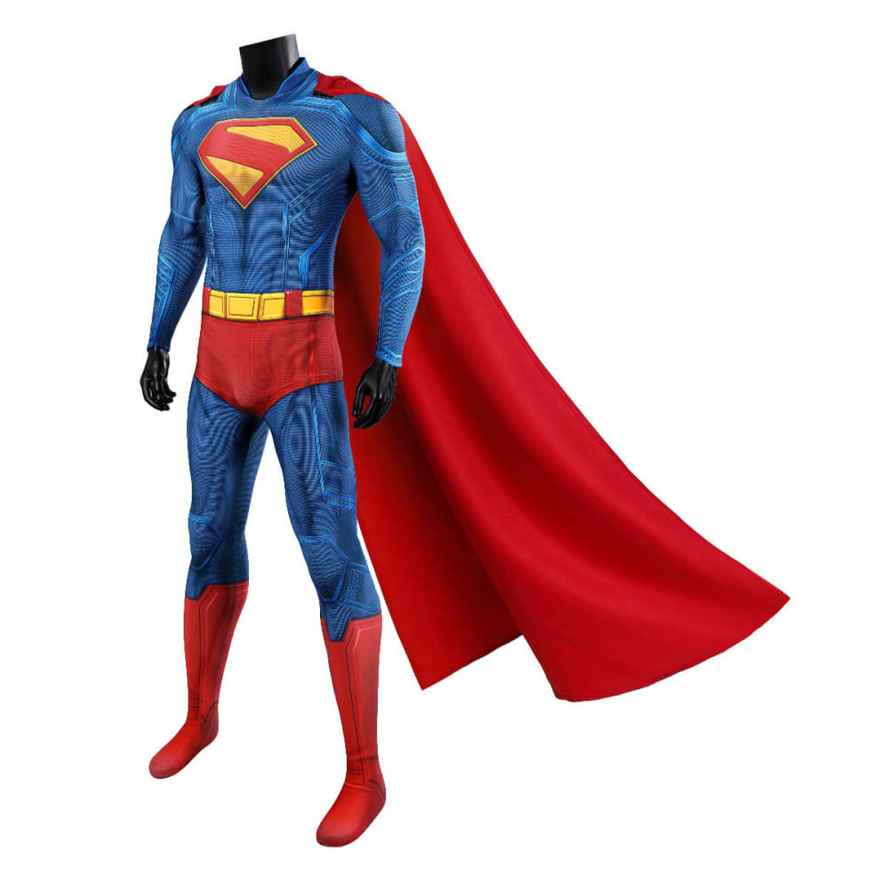 Superman Legacy Clark Kent Hallowen Cosplay Costume Superhero Jumpsuit With Cloak Takerlama