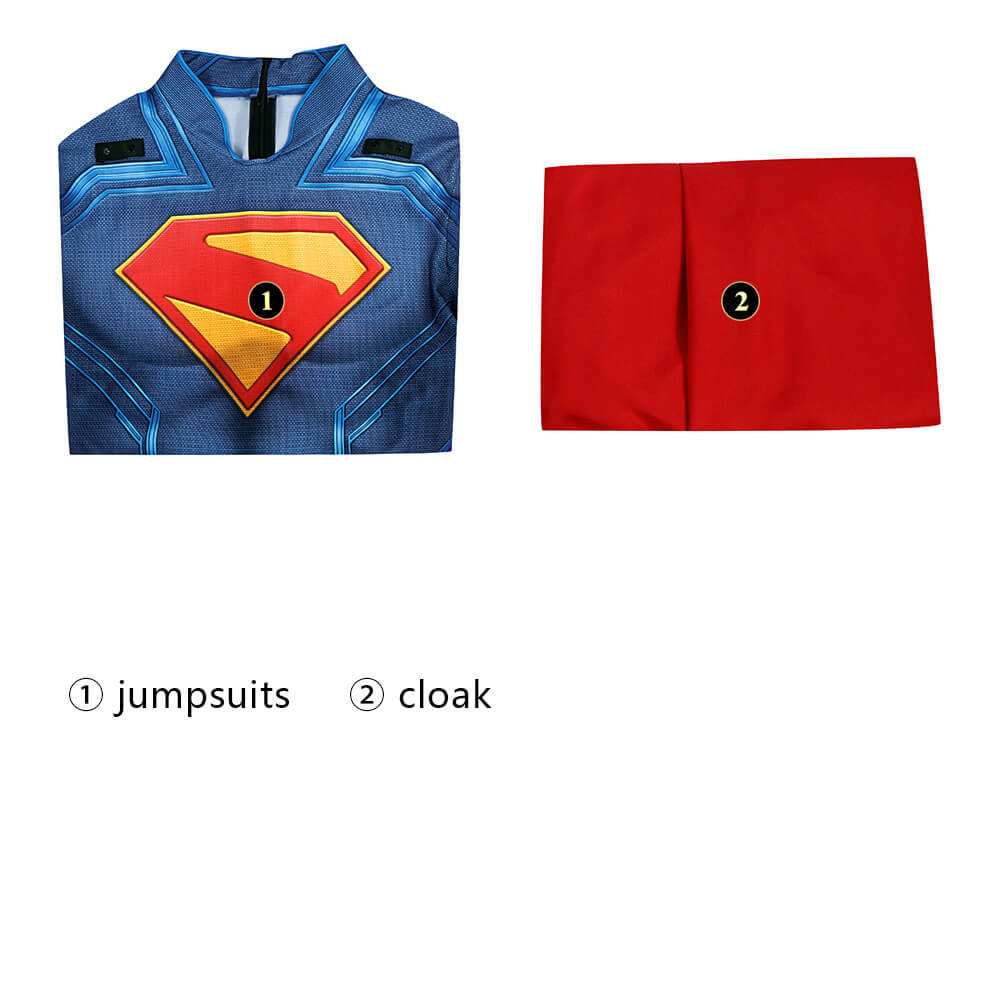 Superman Legacy Clark Kent Hallowen Cosplay Costume Superhero Jumpsuit With Cloak Takerlama
