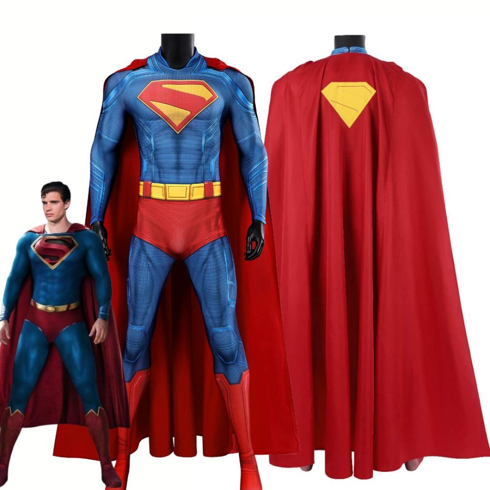 Superman Legacy Clark Kent Hallowen Cosplay Costume Superhero Jumpsuit With Cloak Takerlama
