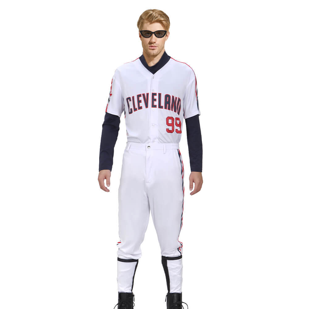 Major League Ricky Vaughn 99 Jersey 90s Hip Hop Baseball Uniform Men's Cosplay Costume Takerlama