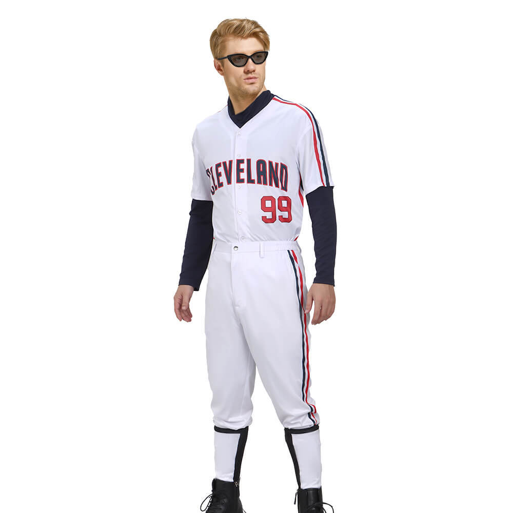 Major League Ricky Vaughn 99 Jersey 90s Hip Hop Baseball Uniform Men's Cosplay Costume Takerlama