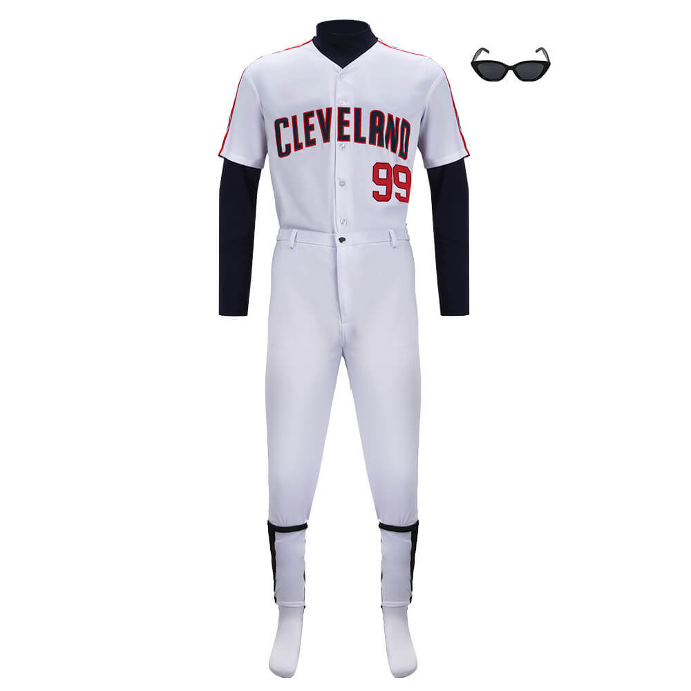 Major League Ricky Vaughn 99 Jersey 90s Hip Hop Baseball Uniform Men's Cosplay Costume Takerlama
