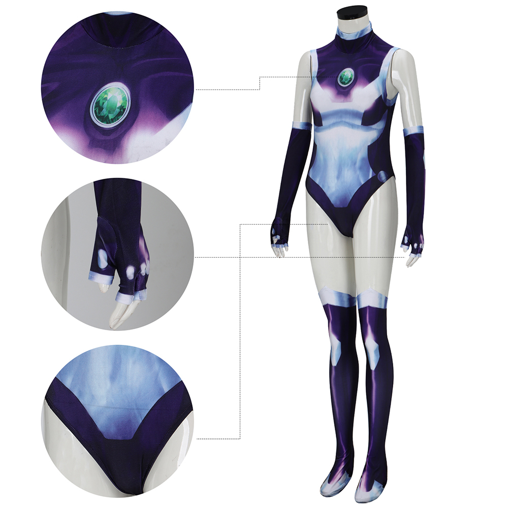 Teen Titans Starfire Halloween Cosplay Costume Superheroine Kory Anders Koriand'r 3D Printed Bodysuit Adult Takerlama
