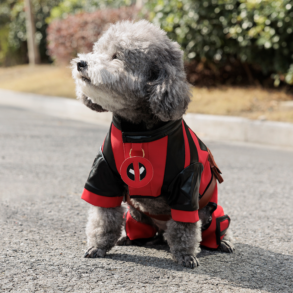 Deadpool 3 Dogpool Dog Costume Pet Puppy Suit Deadpool Wolverine Cat Clothes Halloween Party Takerlama