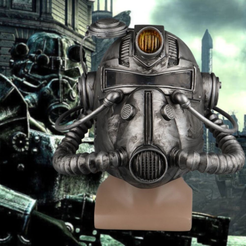 Fallout 76 T-51 Power Armor Helmet Vault Boy Cosplay Mask Halloween Costume Props Accessories Takerlama