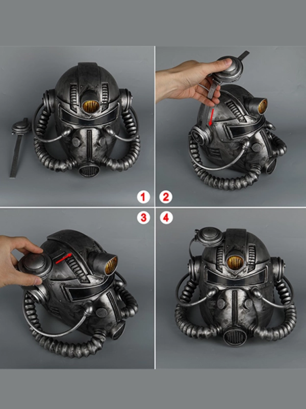 Fallout 76 T-51 Power Armor Helmet Vault Boy Cosplay Mask Halloween Costume Props Accessories Takerlama