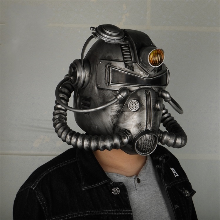 Fallout 76 T-51 Power Armor Helmet Vault Boy Cosplay Mask Halloween Costume Props Accessories Takerlama