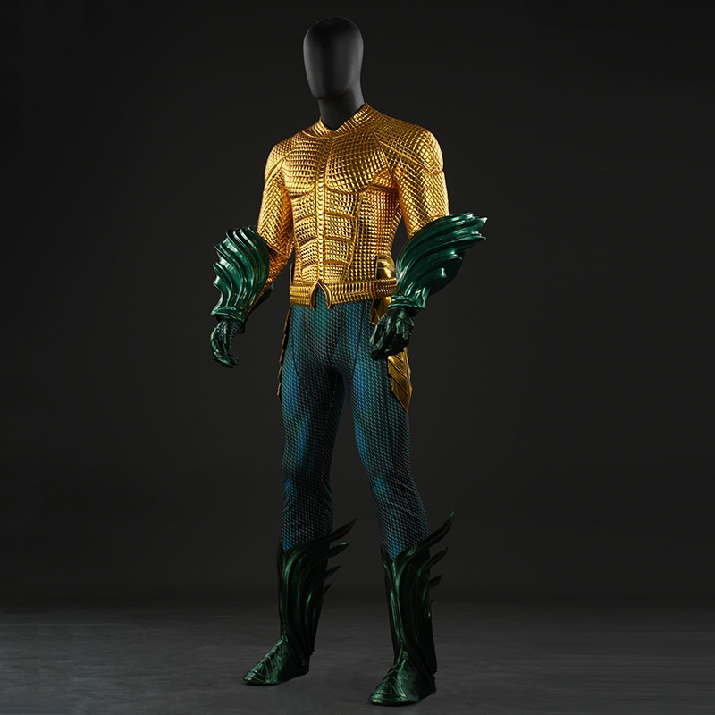 Aquaman and the Lost Kingdom Aquaman Halloween Costume DC Movie Arthur Curry Gold Suit Top Level Takerlama